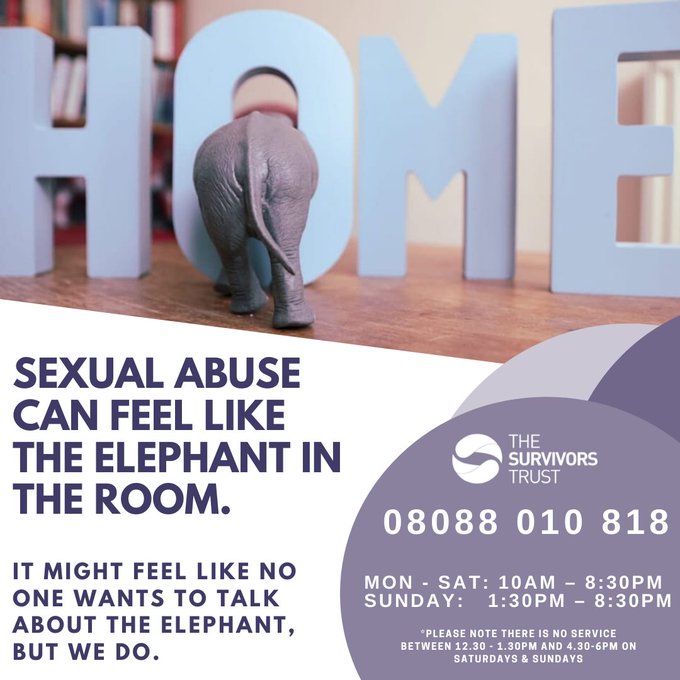The Survivors Trust extended the support line hours providing confidential advice and information to survivors of rape or sexual abuse